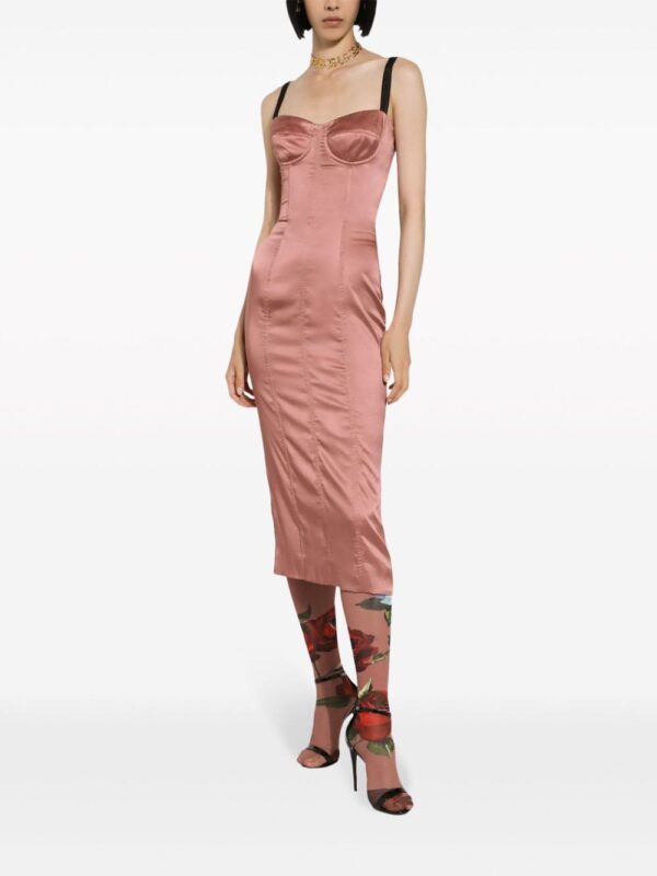 Dolce & Gabbana sweetheart-neck silk-blend dress - Image 3