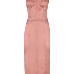 Dolce & Gabbana sweetheart-neck silk-blend dress