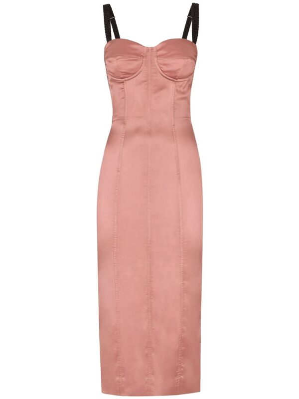 Dolce & Gabbana sweetheart-neck silk-blend dress