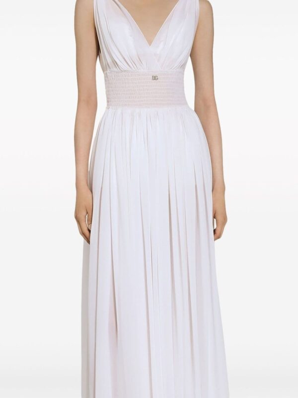 Dolce & Gabbana shirred-panel silk midi dress - Image 2