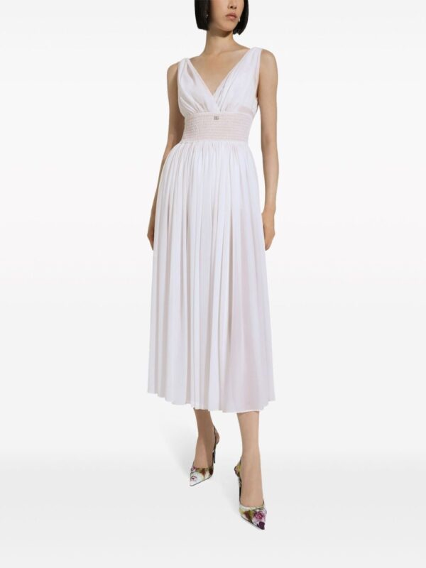 Dolce & Gabbana shirred-panel silk midi dress - Image 5