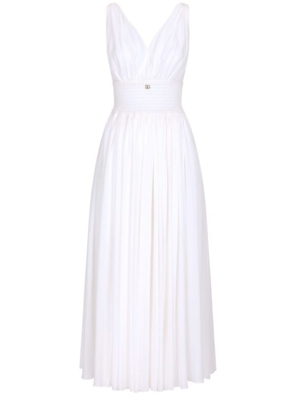 Dolce & Gabbana shirred-panel silk midi dress