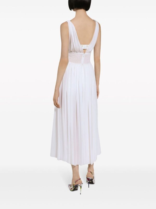 Dolce & Gabbana shirred-panel silk midi dress - Image 4