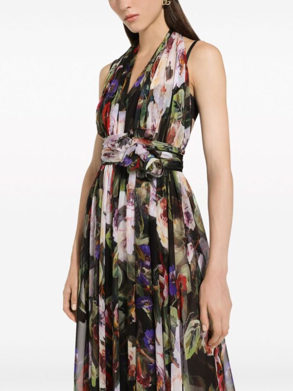 Dolce & Gabbana floral-print silk midi dress - Image 4