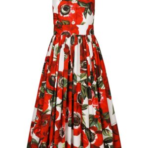 Dolce & Gabbana Anemone-print cotton midi dress