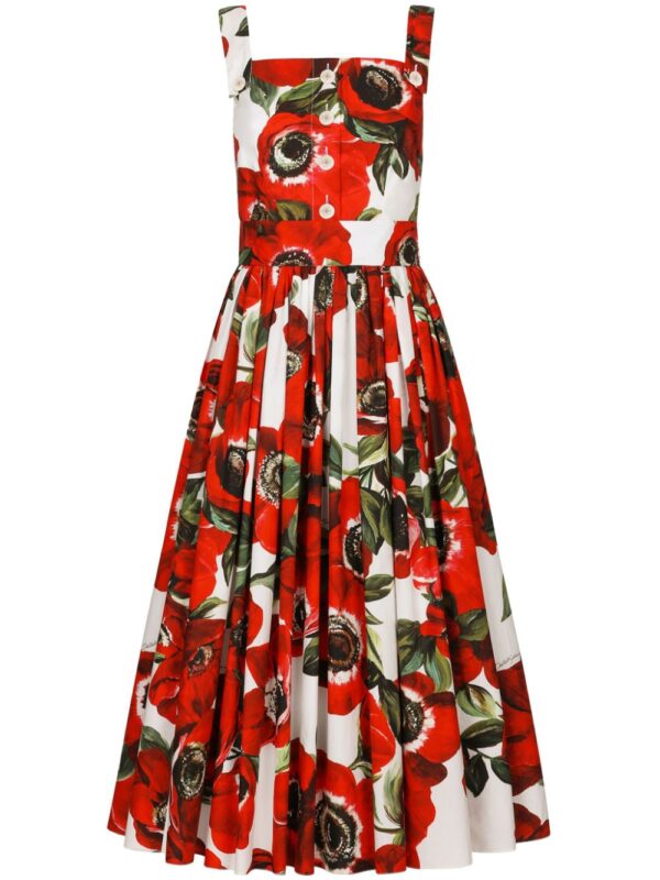 Dolce & Gabbana Anemone-print cotton midi dress