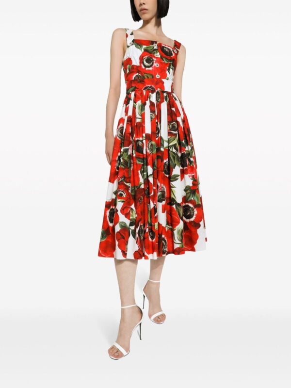 Dolce & Gabbana Anemone-print cotton midi dress - Image 3