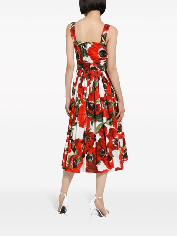 Dolce & Gabbana Anemone-print cotton midi dress - Image 4