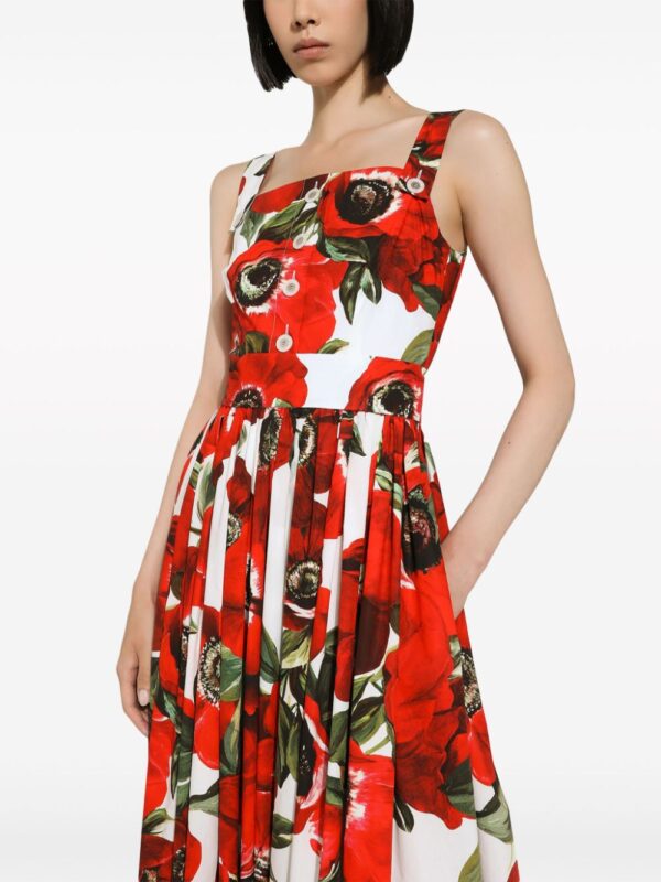Dolce & Gabbana Anemone-print cotton midi dress - Image 5