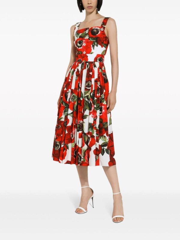 Dolce & Gabbana Anemone-print cotton midi dress - Image 2