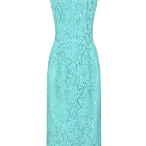 Dolce & Gabbana floral-lace sleeveless midi dress