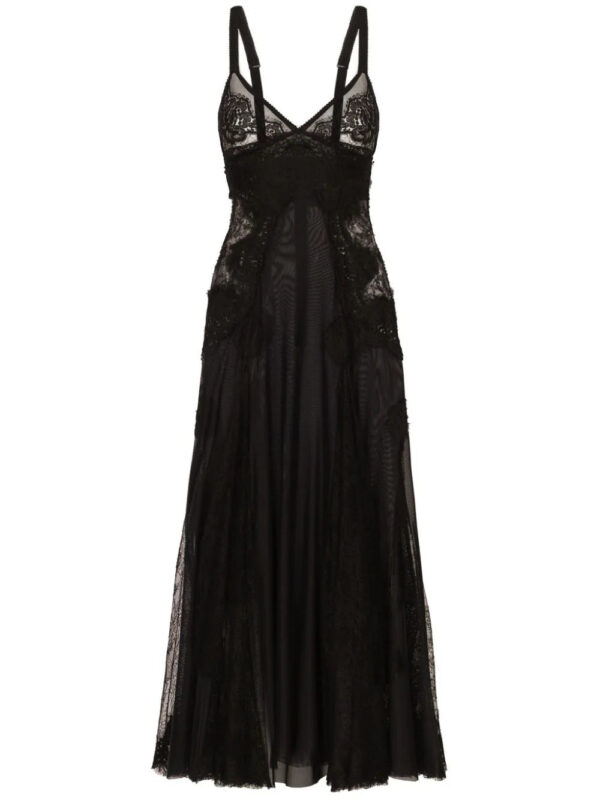 Dolce & Gabbana  lace-insert flared midi dress