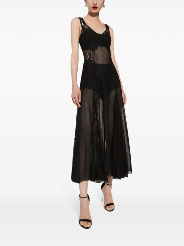 Dolce & Gabbana  lace-insert flared midi dress - Image 2