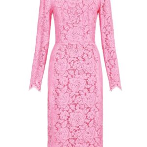 Dolce & Gabbana floral-lace long-sleeve midi dress