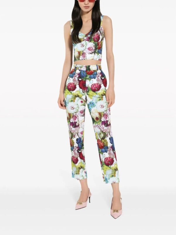 Dolce & Gabbana  floral-print cropped trousers - Image 3