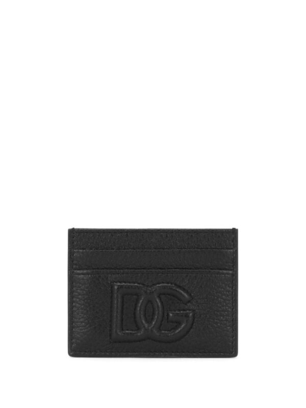 Dolce & Gabbana logo-plaque leather cardholder