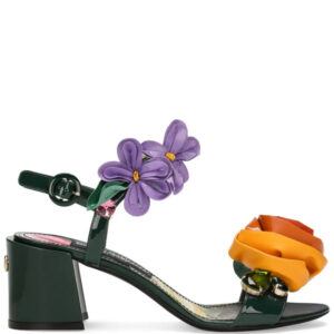 Dolce & Gabbana  floral-appliqué leather sandals