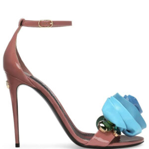 Dolce & Gabbana  105mm floral-appliqué leather sandals
