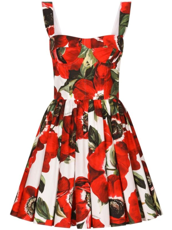 Dolce & Gabbana Anemone-print cotton minidress