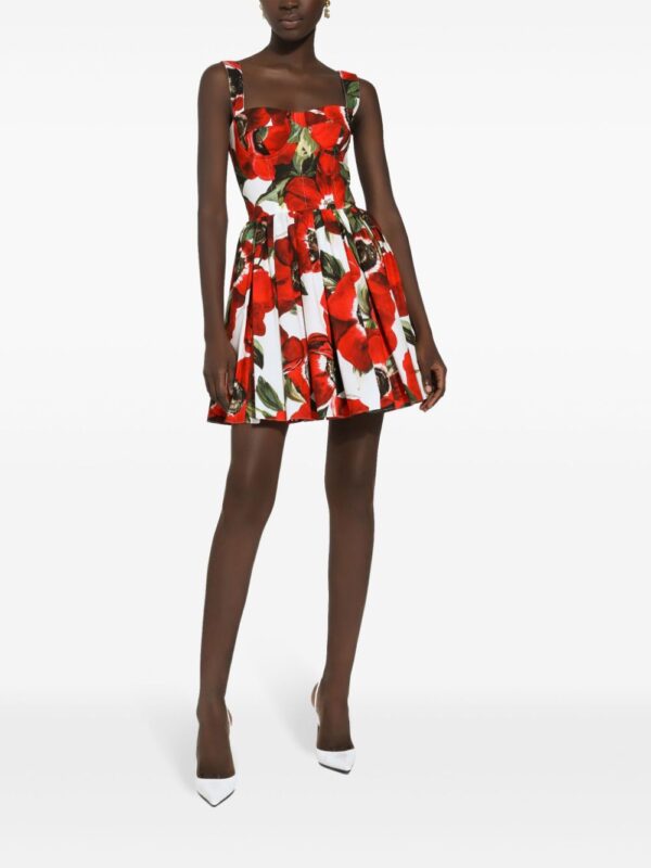 Dolce & Gabbana Anemone-print cotton minidress - Image 5