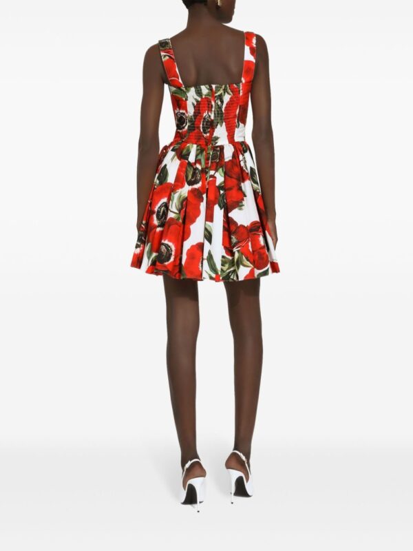 Dolce & Gabbana Anemone-print cotton minidress - Image 4