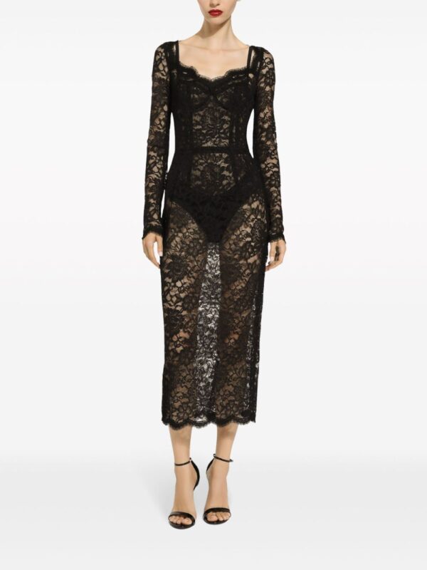 Dolce & Gabbana semi-sheer lace midi dress - Image 3