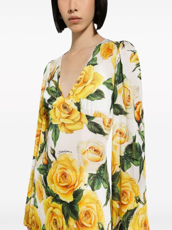 Dolce & Gabbana rose-print midi dress - Image 4