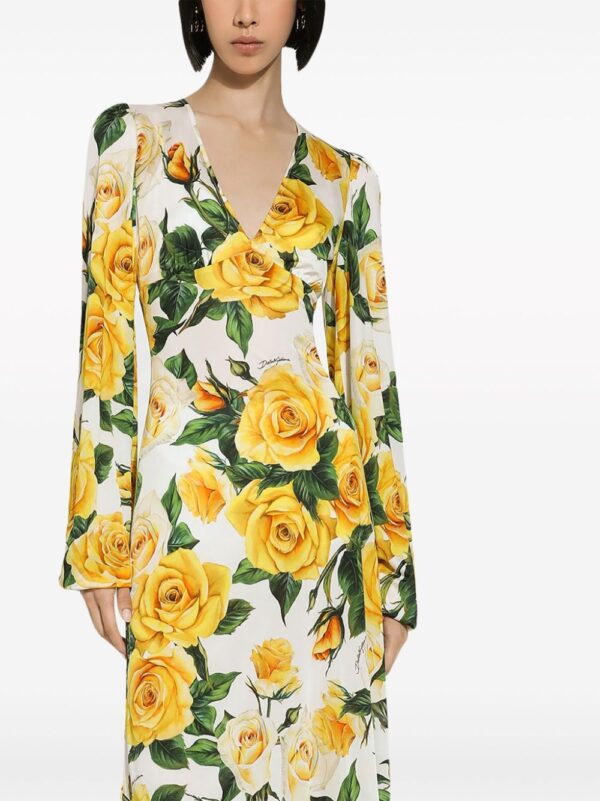 Dolce & Gabbana rose-print midi dress - Image 5