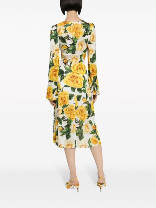 Dolce & Gabbana rose-print midi dress - Image 3