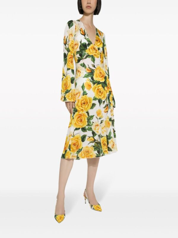 Dolce & Gabbana rose-print midi dress - Image 2