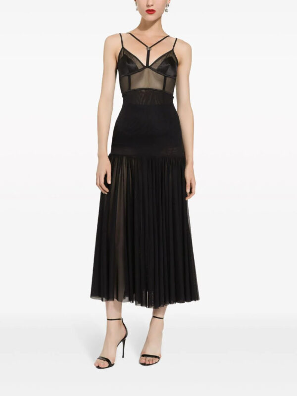 Dolce & Gabbana  DG-plaque tulle midi dress - Image 3