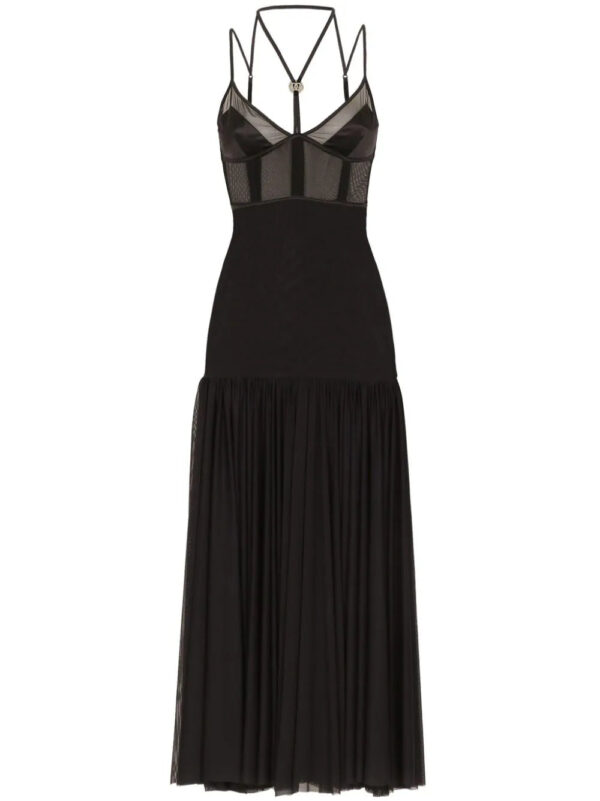 Dolce & Gabbana  DG-plaque tulle midi dress