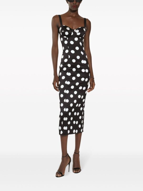 Dolce & Gabbana polka dot-print satin dress - Image 4