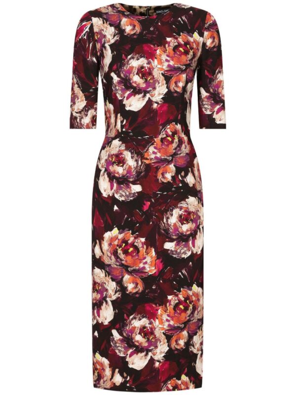 Dolce & Gabbana Peony-print midi dress
