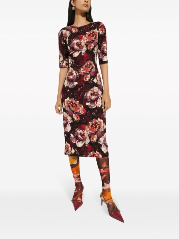 Dolce & Gabbana Peony-print midi dress - Image 2