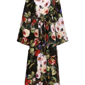 Dolce & Gabbana Rose-print silk shirtdress