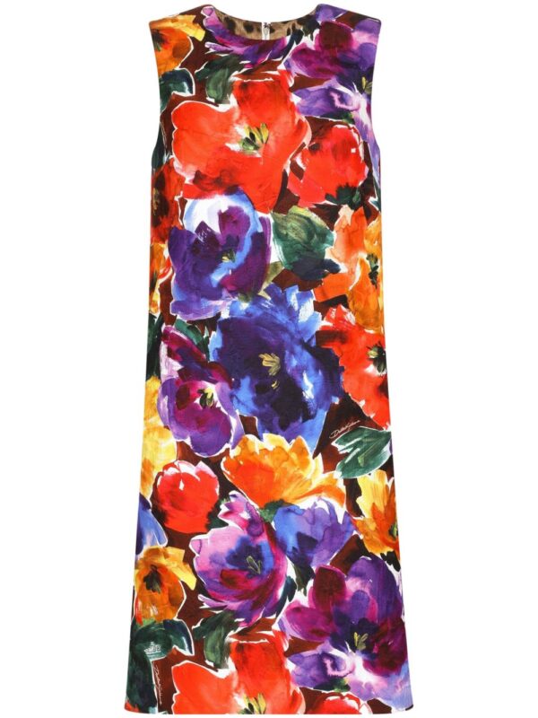 Dolce & Gabbana abstract floral-print midi dress
