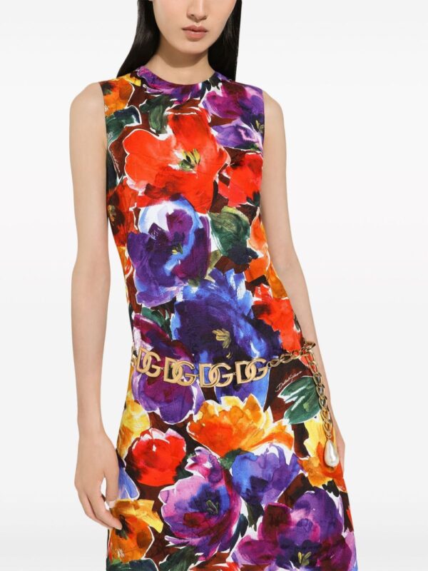 Dolce & Gabbana abstract floral-print midi dress - Image 5