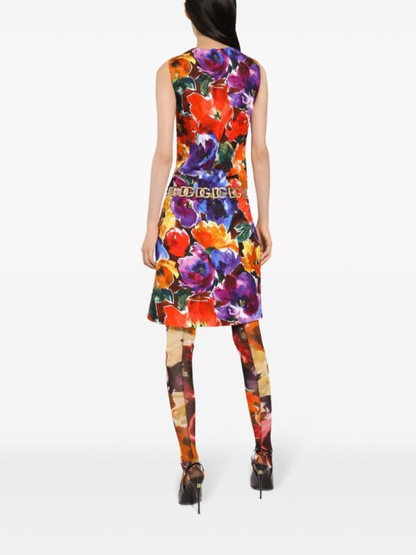 Dolce & Gabbana abstract floral-print midi dress - Image 4