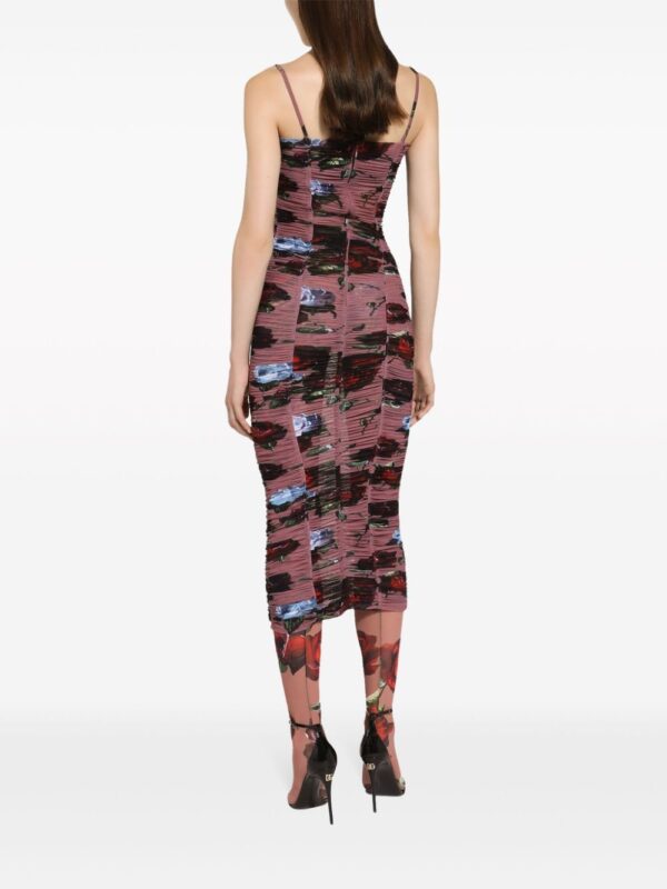 Dolce & Gabbana Rose-print ruched dress - Image 5