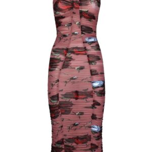Dolce & Gabbana Rose-print ruched dress