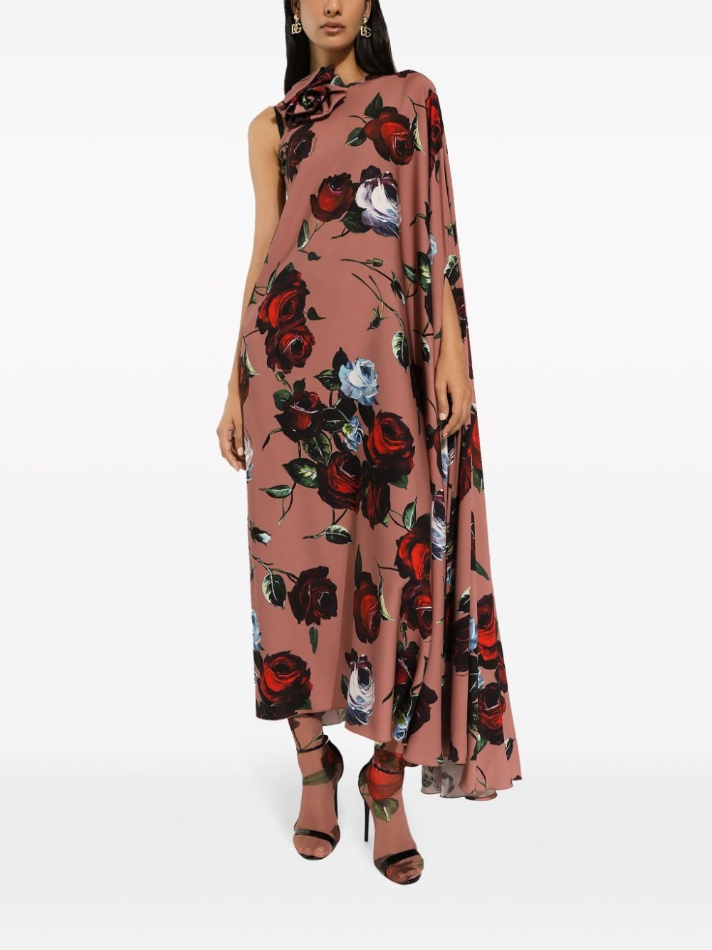 Dolce & Gabbana Rose-print asymmetric dress - Image 2
