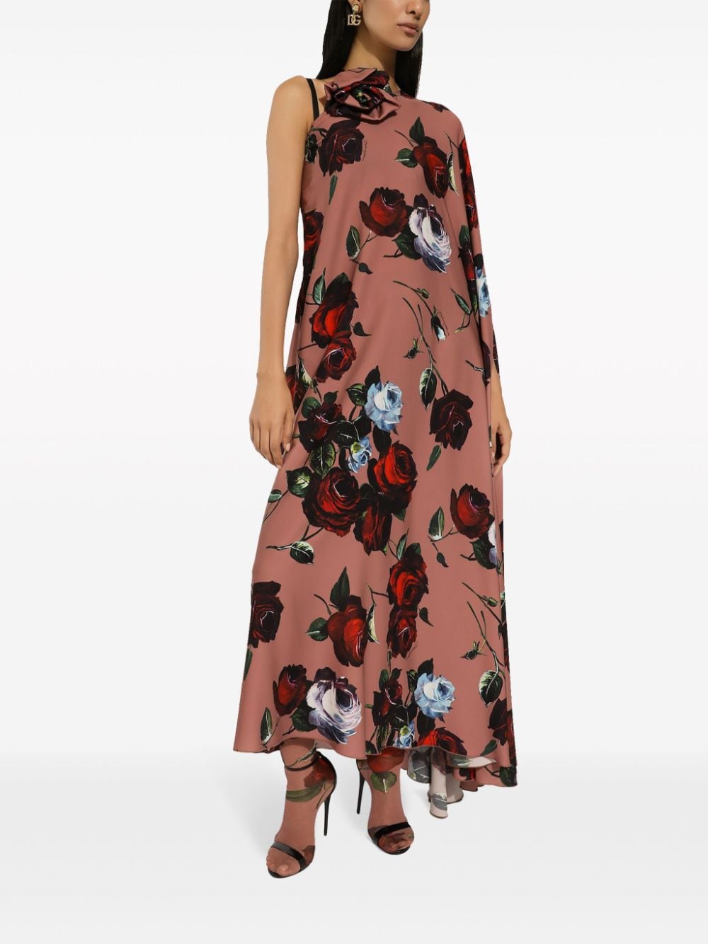 Dolce & Gabbana Rose-print asymmetric dress - Image 3