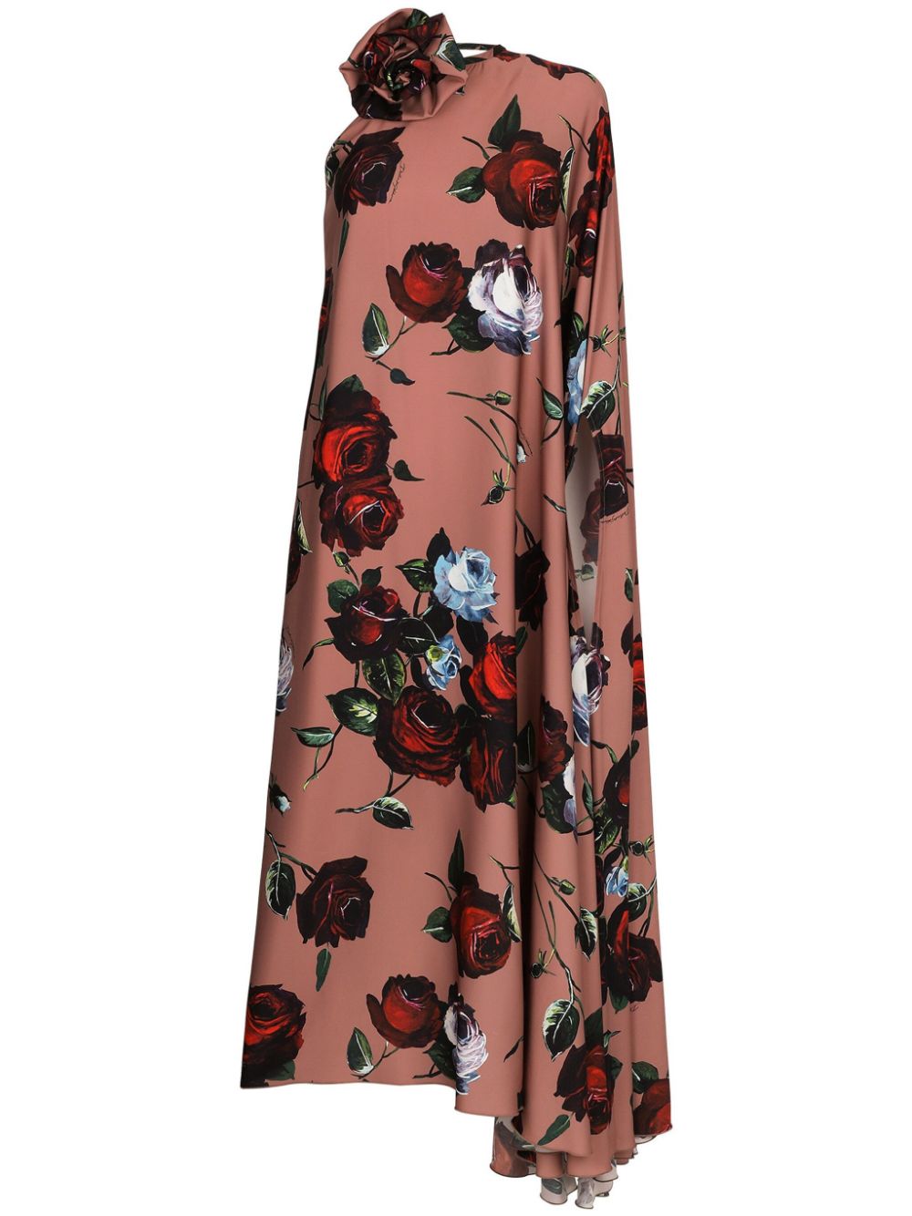 Dolce & Gabbana Rose-print asymmetric dress