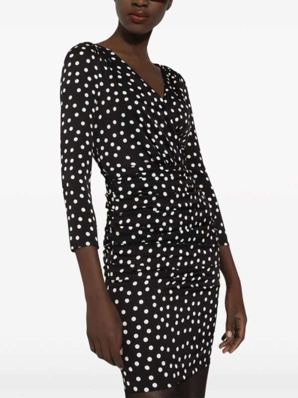 Dolce & Gabbana polka dot-print draped minidress - Image 5