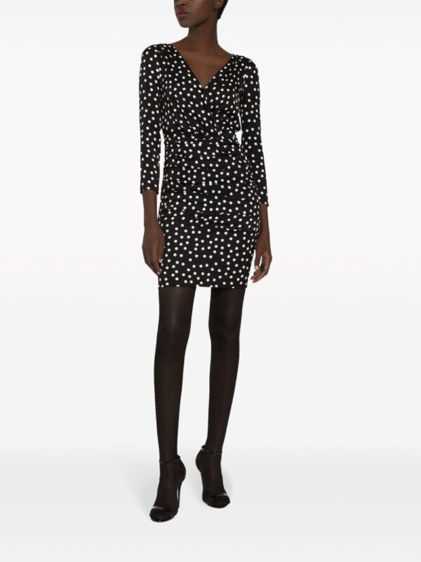 Dolce & Gabbana polka dot-print draped minidress - Image 3