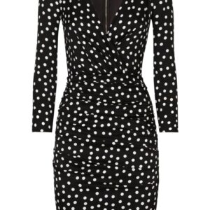 Dolce & Gabbana polka dot-print draped minidress