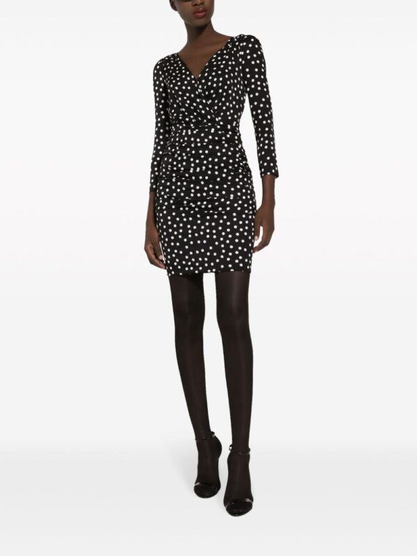 Dolce & Gabbana polka dot-print draped minidress - Image 2