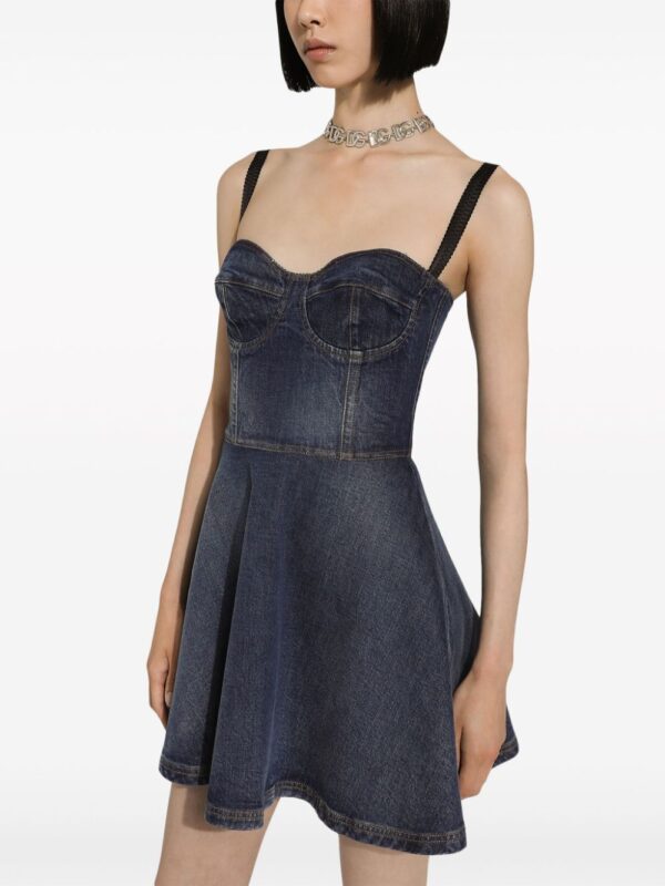 Dolce & Gabbana sweetheart-neck denim minidress - Image 3