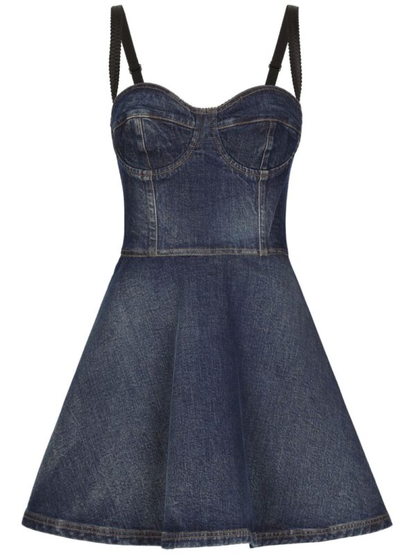 Dolce & Gabbana sweetheart-neck denim minidress